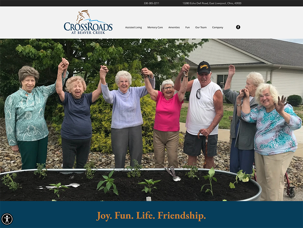 Image: CrossRoads at Beaver Creek, an assisted living facility in Calcutta, Ohio.  A premiere residential living facility where people are treated like family.