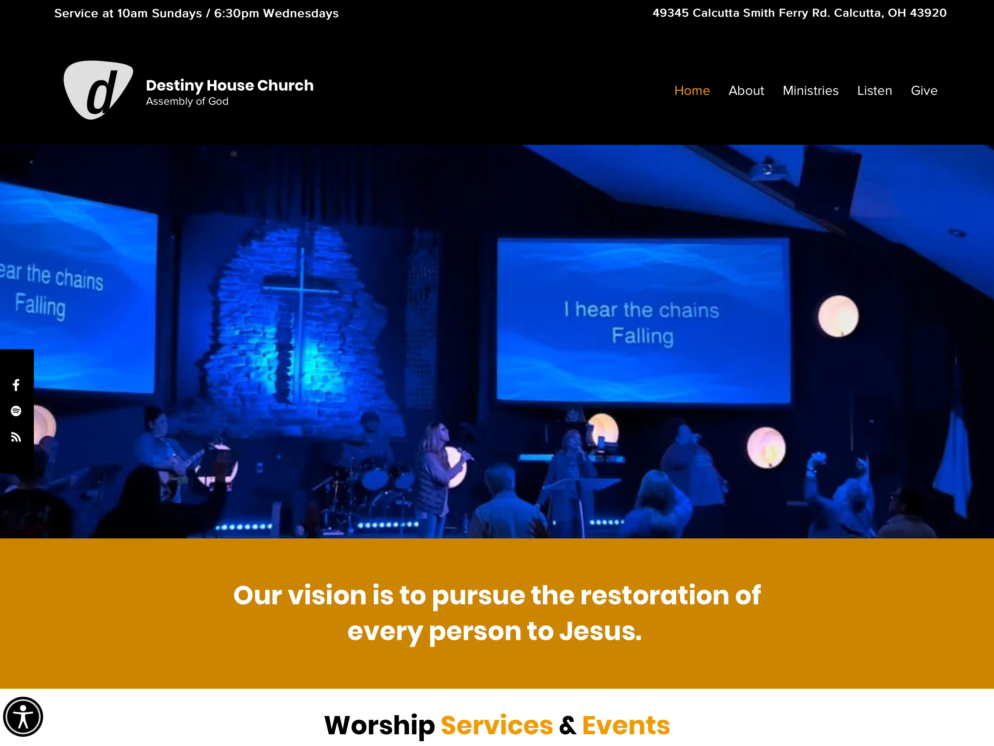 Image: As part of my role as the tech guy at Destiny House Church in Calcutta, Ohio - created a website that the pastor now runs. 