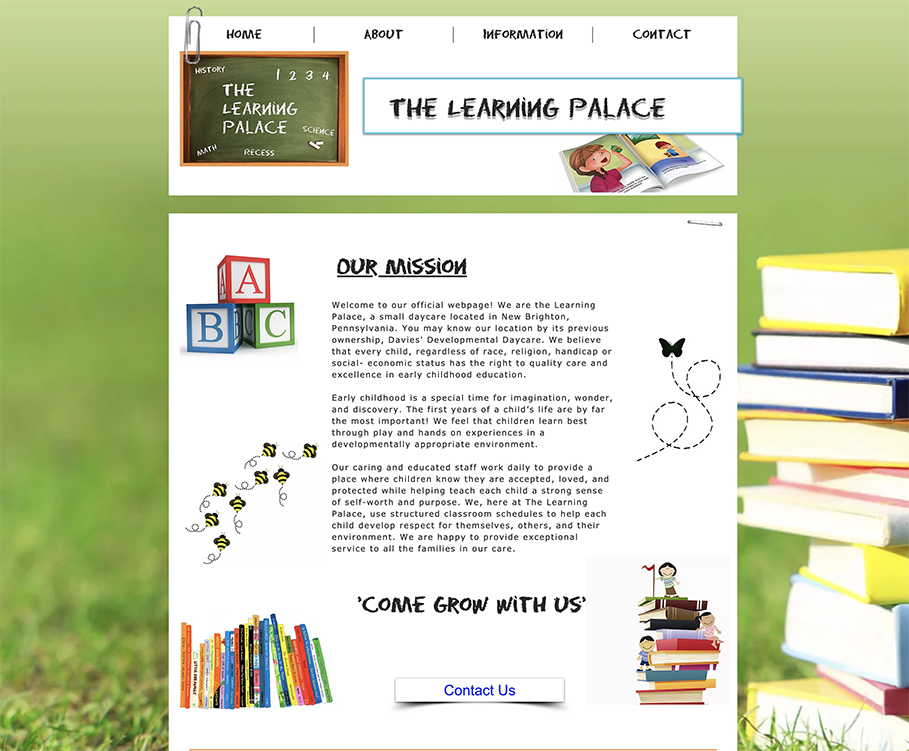 Image: The Learning Palace was my first client and a daycare from Beaver Falls PA that I did digital marketing for (web design, branding, logo and graphic design, localized SEO and more). 