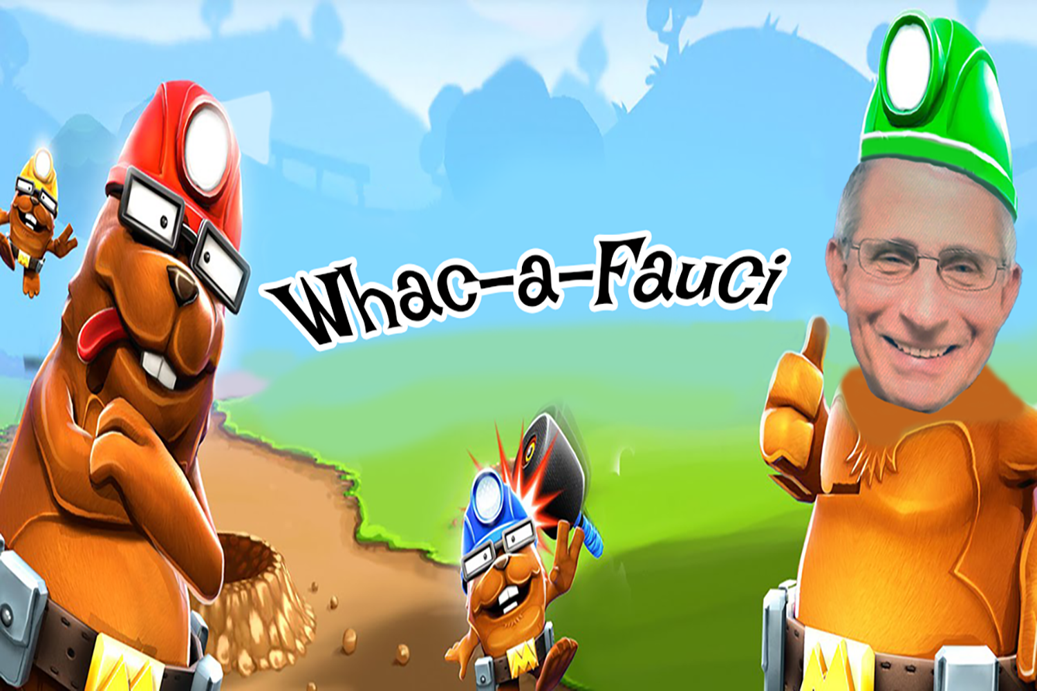 Whac-a-Fauci, fun for all ages! Made by Cav Lemasters for satirical purposes.  Don't take it serious. 